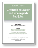 Green job education and where grads find jobs.