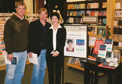 Andrea talks with a career changer after a presentation at Joseph Beth Booksellers in Cincinnati.